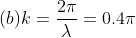 ( b )k=\frac{2\pi }{\lambda}=0.4\pi
