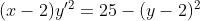 (x-2)y'^{2}=25-(y-2)^{2}