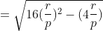 = \sqrt{16(\frac{r}{p})^2-(4\frac{r}{p})}