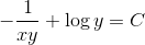 \; -\frac{1}{xy}+\log y=C\;