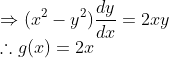 \\ \Rightarrow (x^{2}-y^{2})\frac{dy}{dx}=2xy \\ \therefore g(x) =2x