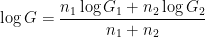 \log G= \frac{n_{1}\log G_{1}+n_{2}\log G_{2}}{n_{1}+n_{2}}