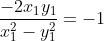 \frac{-2x_{1}y_{1}}{x_{1}^{2}-y_{1}^{2}}=-1