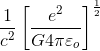 \frac{1}{c^{2}}\left [ \frac{e^{2}}{G4\pi \varepsilon _{o}} \right ]^{\frac{1}{2}}