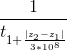 \frac{1}{t_{1+\frac{\left | z_{2}-z_{1} \right |}{3*10^{8}}}}