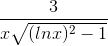 \frac{3}{x\sqrt{(lnx)^{2}-1}}