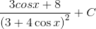 \frac{3cosx+8}{\left ( 3+4\cos x \right )^{2}}+C