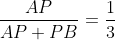 \frac{AP}{AP+PB}= \frac{1}{3}