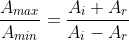\frac{A_{max}}{A_{min}}= \frac{A_{i}+A_{r}}{A_{i}-A_{r}}