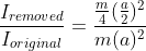 \frac{I_{removed}}{I_{original}}=\frac{\frac{m}{4}(\frac{a}{2})^{2}}{m(a)^{2}}