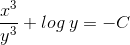 \frac{x^{3}}{y^{3}}+log \:y=-C