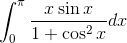 \int_{0}^{\pi }\frac{x\sin x}{1+\cos ^{2}x}dx