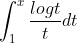\int_{1}^{x}\frac{logt}{t}dt