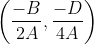 \left(\frac{-B}{2A}, \frac{-D}{4A} \right )