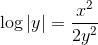 \log \left | y \right |= \frac{x^{2}}{2y^{2}}