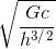 \sqrt {\frac{{Gc}}{{h^{{3 \mathord{\left/ {\vphantom {3 2}} \right. \kern-\nulldelimiterspace} 2}} }}}