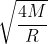 \sqrt\frac{4M}{R}