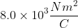 8.0\times 10^{3}\frac{Nm^{2}}{C}