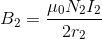B_{2}= \frac{\mu_{0}N_2I_{2}}{2r_{2}}