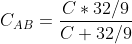 C_{AB} = \frac{C* 32/9}{C+32/9}