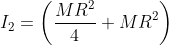 I_{2}=\left ( \frac{MR^{2}}{4} +MR^{2}\right )