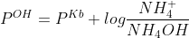 P^{OH}=P^{Kb}+log\frac{NH_{4}^{+}}{NH_{4}OH}