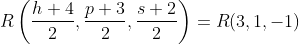 R\left ( \frac{h+4}{2},\frac{p+3}{2},\frac{s+2}{2} \right )=R(3,1,-1)