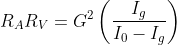 R_{A}R_{V}=G^{2}\left ( \frac{I_{g}}{I_{0}-I_{g}} \right )