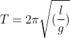 T=2\pi \sqrt{(\frac{l }{g})}