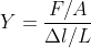 Y=\frac{F/A}{\Delta l/L}