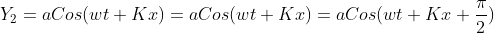 Y_{2} =aCos (wt+Kx) =a Cos (wt +Kx)=a Cos (wt+Kx+\frac{\pi}{2})