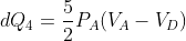 dQ_{4}=\frac{5}{2}P_A(V_A-V_D)