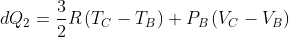 dQ_2=\frac{3}{2}R\left (T_C-T_B \right )+P_B\left (V_C-V_B \right )