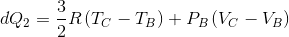dQ_2=\frac{3}{2}R\left (T_C-T_B \right )+P_B\left (V_C-V_B \right )