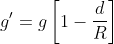 g'=g\left [ 1-\frac{d}{R} \right ]