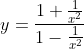 y=\frac{1+\frac{1}{x^{2}}}{1-\frac{1}{x^{2}}}