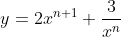 y=2 x^{n+1}+\frac{3}{x^{n}}